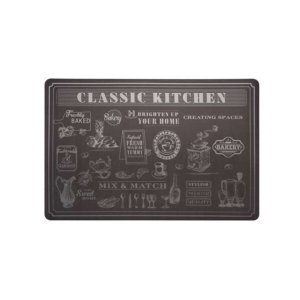 Műanyag asztali alátét Classic Kitchen mintával, bézs, fehér, szürke, fekete színben, 43×28 cm