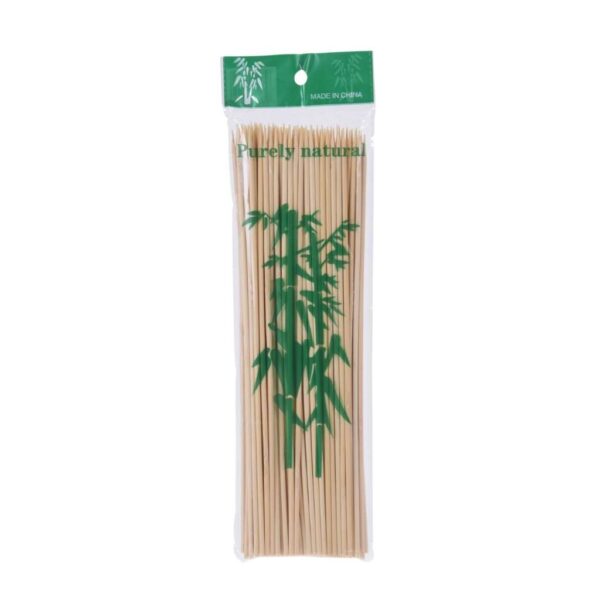 25 cm hosszú bambusz saslikpálcika, 100 darabos csomag