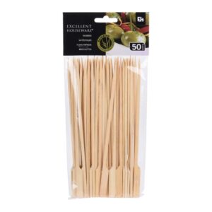 20 cm hosszú bambusz saslikpálcika, 50 darabos csomag