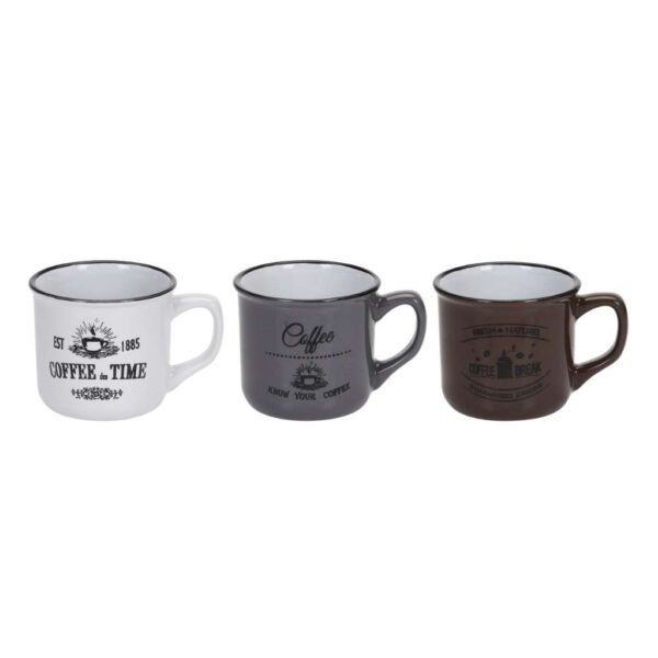 Kerámia kávés bögre szett, 3 db, eltérő mintákkal – Excellent Houseware