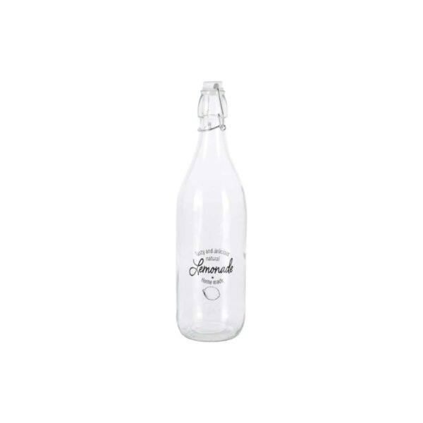 Feliratos csatos üveg palack, 1 liter, Excellent Houseware, limonádés dizájn