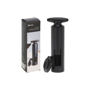 Dugóhúzó boros, kézi vákuumos, fóliavágóval, fekete – Excellent Houseware