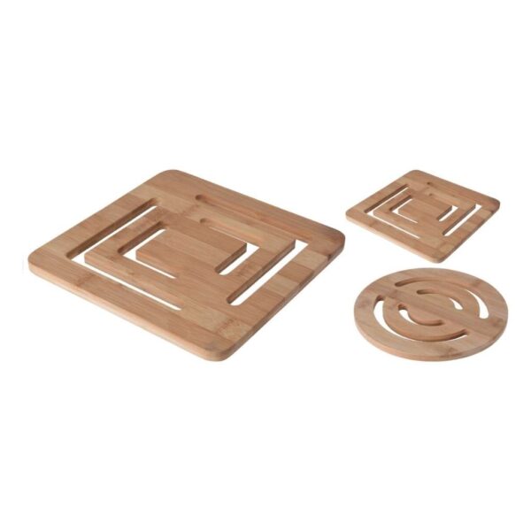 Bambusz edényalátét, 20×20 cm, kerek és négyzet forma, Excellent Houseware