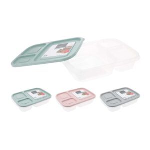 3 rekeszes műanyag ételtartó doboz pasztell színekben – Excellent Houseware