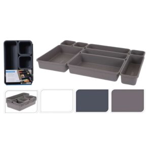 Fiókrendező szett 8 részes, barna, szürke és fehér színekben – Storage Solutions