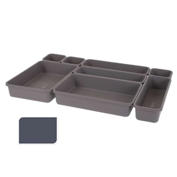 Fiókrendező szett 8 részes, barna, szürke és fehér színekben – Storage Solutions