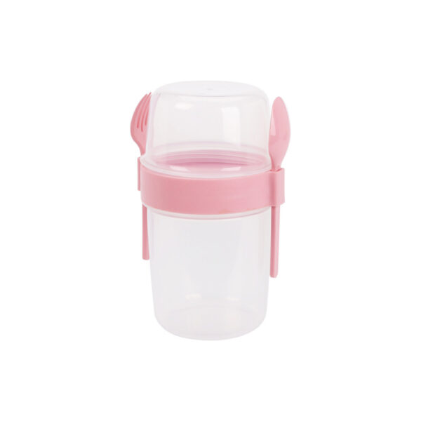 Joghurtos pohár evőeszközzel, 1100 ml, több színű – BPA-mentes, utazáshoz is ideális
