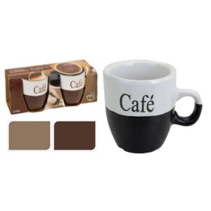 Kerámia kávés bögre szett, 2 darabos, Café felirattal – Excellent Houseware