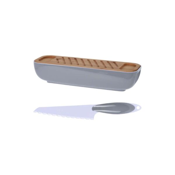 Kenyértartó bambusz tetővel és kenyérvágó késsel, több színben, Excellent Houseware