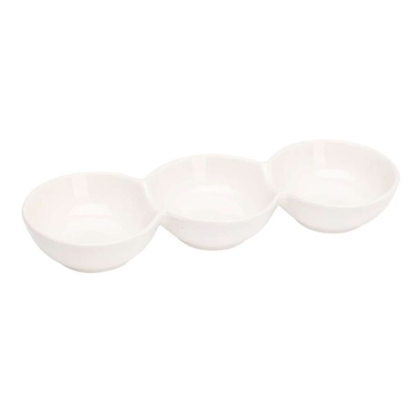 Fehér porcelán kínáló tál három rekesszel, Excellent Houseware