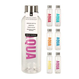 Műanyag kulacs AQUA felirattal 500 ml több színben Excellent Houseware
