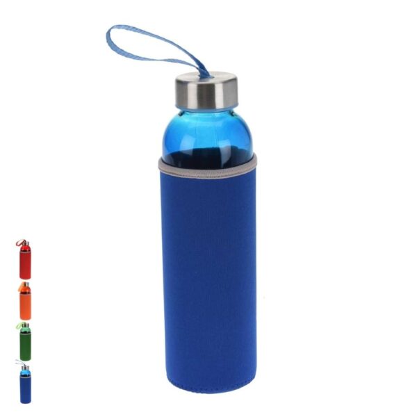 Kulacs üveg, 500 ml, textil huzattal, több színben, Excellent Houseware