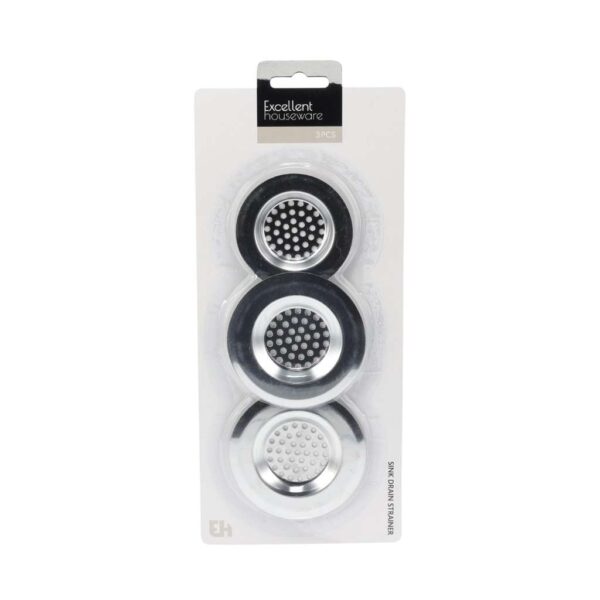Lefolyószűrő szett krómozott kivitelben, 3 darabos Excellent Houseware