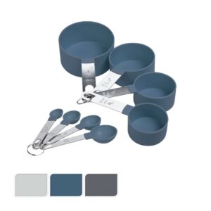 Mérőkanál és mérőpohár szett, 8 darabos, kék színben, Excellent Houseware
