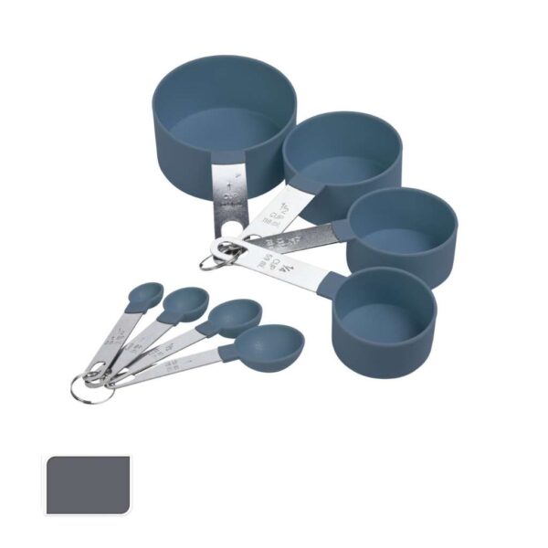 Mérőkanál és mérőpohár szett, 8 darabos, kék színben, Excellent Houseware