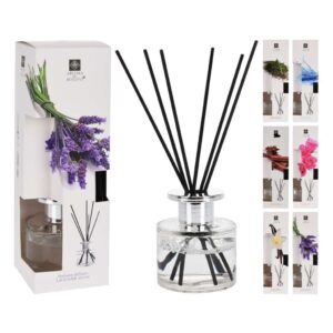 Pálcikás lakásillatosító, 100 ml, Aroma di Rogito, levendula, rózsa, fahéj, vanília, víz, föld illatok