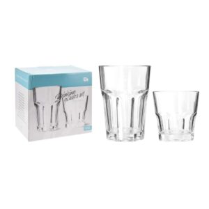 Pohár szett üveg 12 darabos készlet 250 ml és 360 ml Excellent Houseware