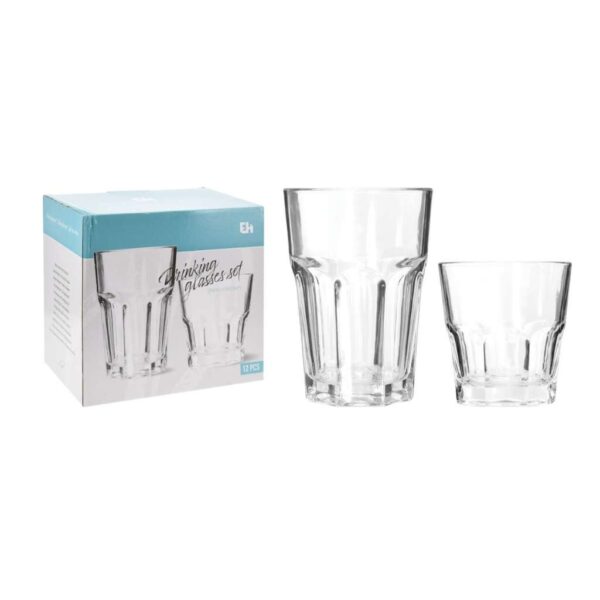 Pohár szett üveg 12 darabos készlet 250 ml és 360 ml Excellent Houseware