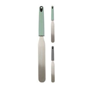 Rozsdamentes acél spatula pasztell szürke és zöld nyéllel – Excellent Houseware