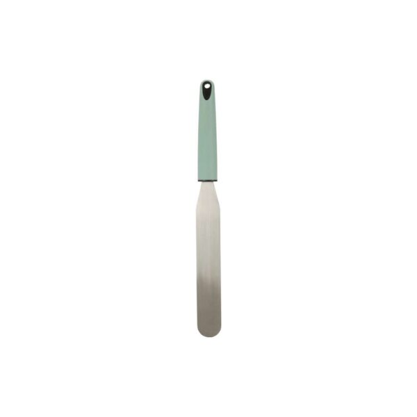 Rozsdamentes acél spatula pasztell szürke és zöld nyéllel – Excellent Houseware