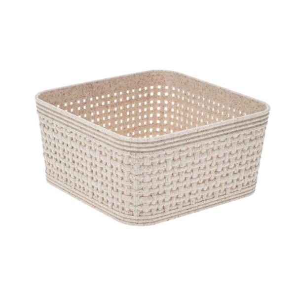 Bézs tárolókosár szett, 2 darabos, 12×12×6 cm – Storage Solutions