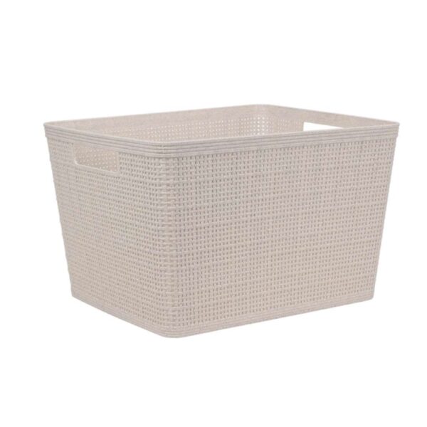 Nagy méretű bézs tárolókosár, 1 db, 35×29×22 cm – Storage Solutions
