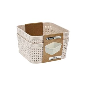 Bézs tárolókosár szett, 2 darabos, 12×12×6 cm – Storage Solutions