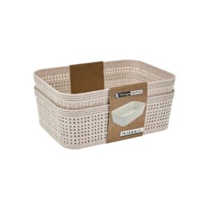 Bézs tárolókosár szett, 2 darabos, 19×13×6 cm – Storage Solutions