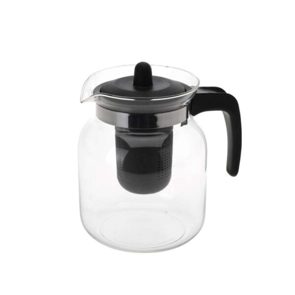Teáskanna szűrővel üveg 1,5 liter fekete tetővel Excellent Houseware