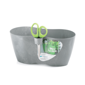 Virágcserép Herbal Limes Dublo, 25cm, beton színben