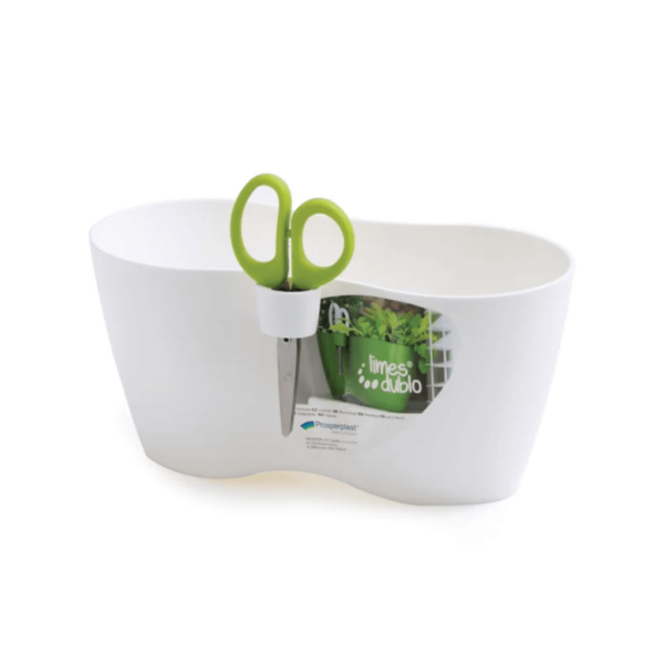 Virágcserép Herbal Limes Dublo, 25cm, fehér színben