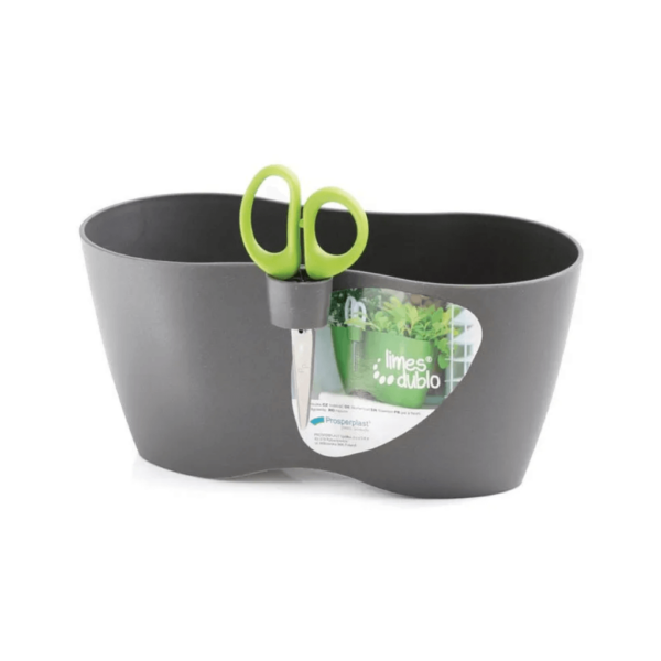 Virágcserép Herbal Limes Dublo, 25cm, grafit színben