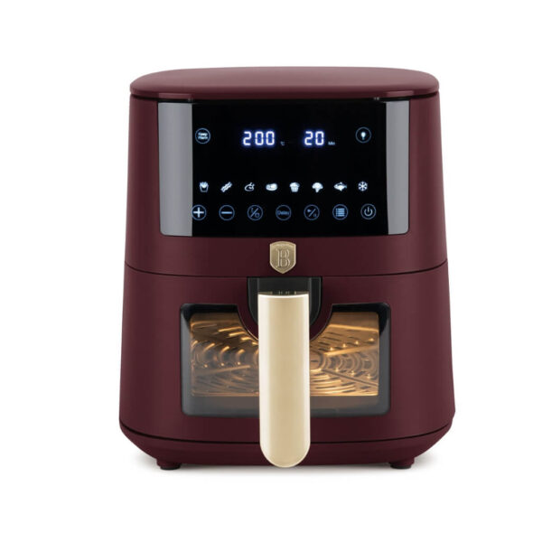 Berlinger Haus air fryer 5 liter – matt bordó, digitális kijelzős forrólevegős sütő, Leonardo Collection