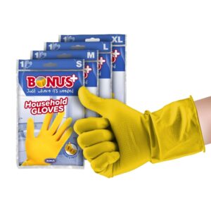 Bonus háztartási gumikesztyű piros és sárga színben