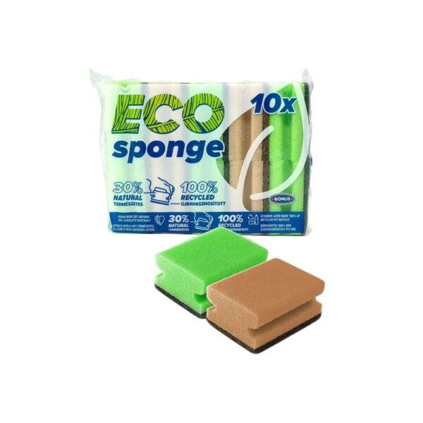 Formázott mosogatószivacs karcmentes dörzsivel – BONUS ECO 10 db