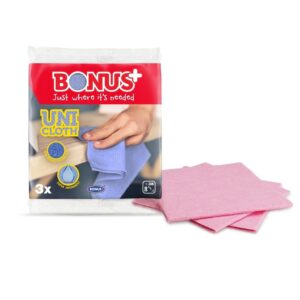 Bonus+ UNI törlőkendő 3 db, lyukacsos szerkezetű