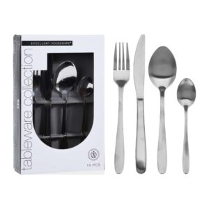 Evőeszköz készlet 16 darabos, matt rozsdamentes acélból, Excellent Houseware