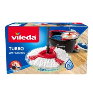 Vileda Turbo 2in1 pedálos felmosó szett – mikroszálas fej, forgó csavarókosár, teleszkópos nyél