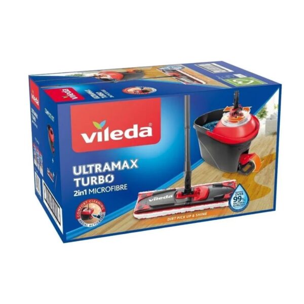 Vileda Ultramax Turbo pedálos felmosó szett mikroszálas párnával és csavarókosaras vödörrel