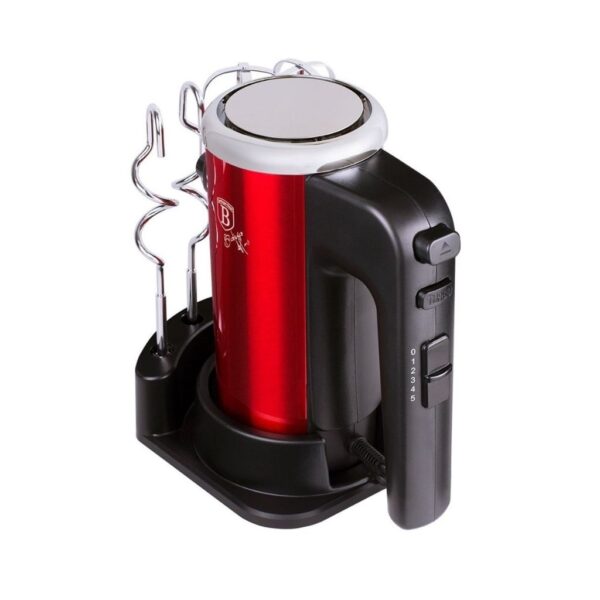 Berlinger Haus kézi mixer 300 W teljesítménnyel és állvánnyal – Metallic Line Burgundy, 5 fokozattal, matt bordó kivitel