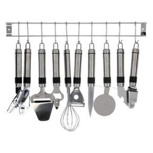 9 részes rozsdamentes acél konyhai eszközkészlet fali tartóval – Excellent Houseware