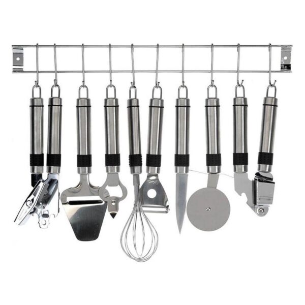9 részes rozsdamentes acél konyhai eszközkészlet fali tartóval – Excellent Houseware