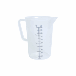 Mércés kancsó műanyagból, 1 l, 2 l és 3 l űrtartalommal, liter- és milliliter jelöléssel
