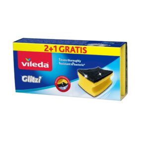 Vileda Glitzi mosogatószivacs 3 db – antibakteriális dörzsfelület, makacs szennyeződések ellen