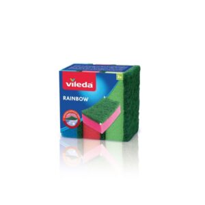 Vileda Rainbow szivacs 3 db – színes mosogatószivacs zöld dörzsfelülettel, erős tisztítóhatással