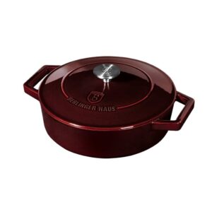 Berlinger Haus öntöttvas lábas 2,57 literes – Metallic Line Burgundy Edition, enamel bevonattal, Ø26 cm, bordó színben