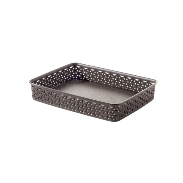 Rattan hatású műanyag kosár több színben, 35,8×26,2×6 cm – Curver My Style