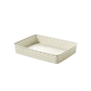 Rattan hatású műanyag kosár több színben, 35,8×26,2×6 cm – Curver My Style