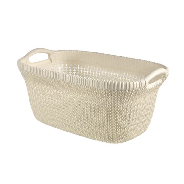 Knit ruháskosár 40L, sötétszürke vagy törtfehér színben, Curver – 59×38×27 cm