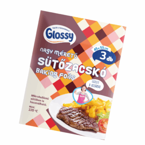 Sütőzacskó húsokhoz – Glossy, 45×55 cm, 3 db-os kiszerelés, zsiradék nélküli sütéshez